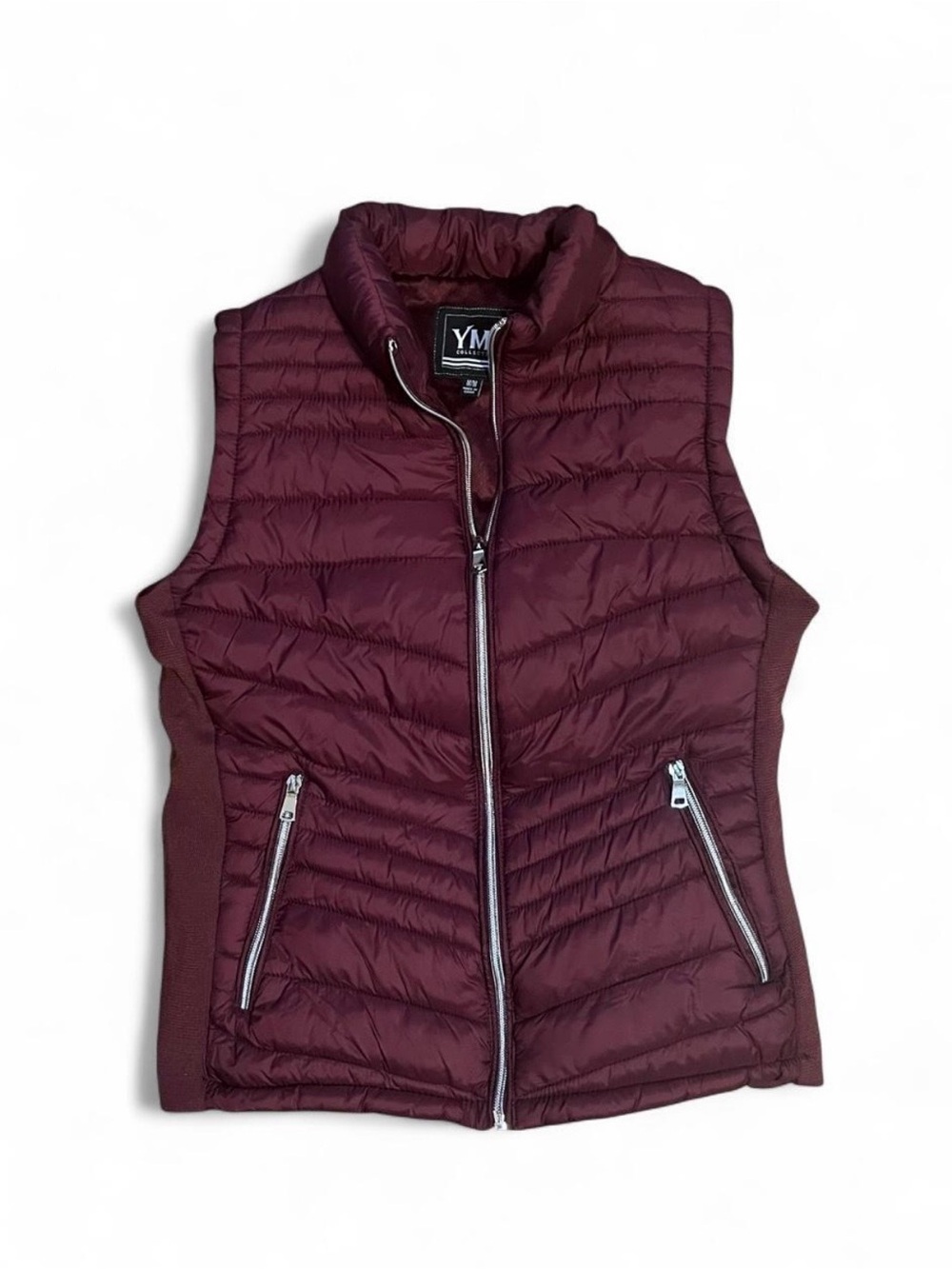 YMI Burgundy Quilted Puffer Vest - Women